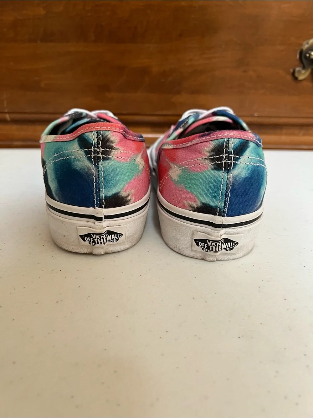 Vans Authentic Tie-Dye Canvas Sneakers - Pink Blue Teal